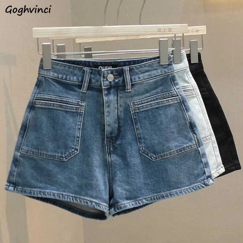 Denim Shorts for Women Summer Design Niche Zipper Korean Style Retro Solid Fashion Girls New Vintage College Students All-match