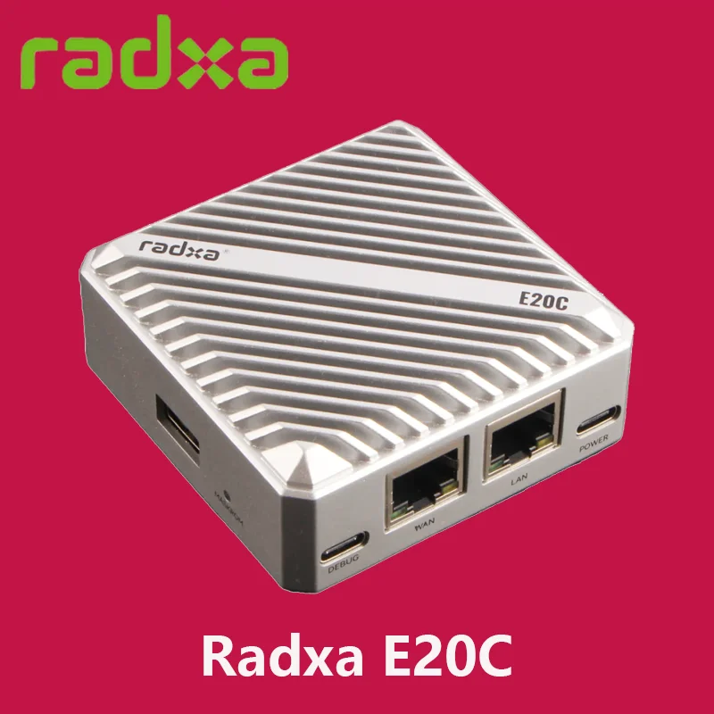 Radxa E20C 4-core CPU Dual Gigabit Ethernet, CNC aluminium behuizing 4K-decodering