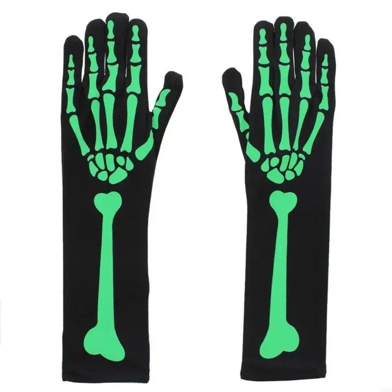Skull Head Gloves Stocking Set Costume Cosplay Party Decoration Accessory