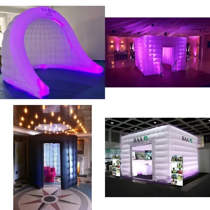 LED Light Glowing Selfie Case Portable Photo Booth Backdrop for Parties and Events