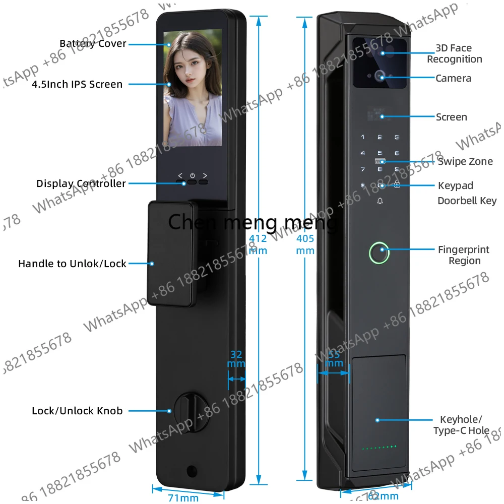 P8 &P85 Tuya Zigbee Palm Vein Smart Digital Lock Face Recognition Biometric Fingerprint Door Lock With 21-Language Voice