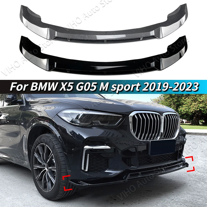 

For BMW X5 G05 M Sport 2018-2022 Car Front Bumper Splitter Lip Diffuser Body Kit Spoiler Guard Body Kit Cover Tuning Gloss Black