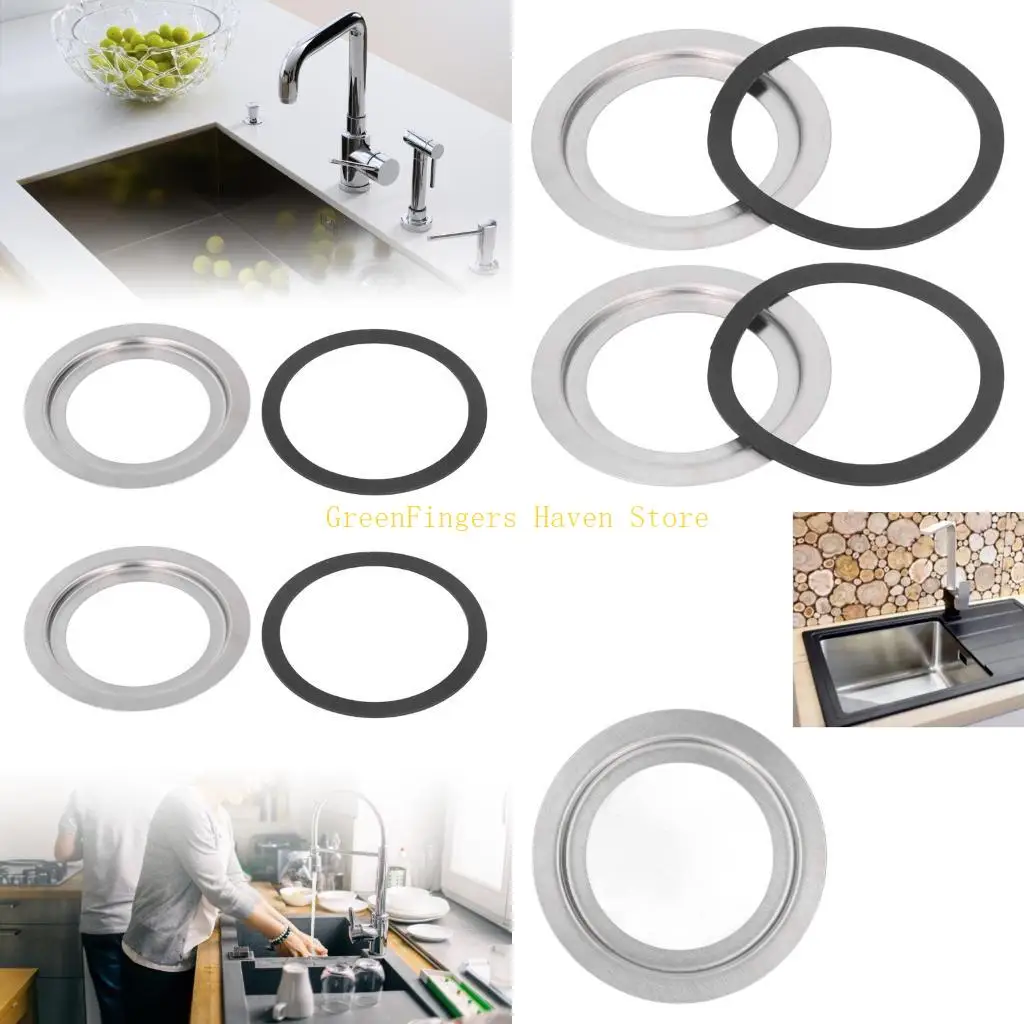 

F68D 2Pcs Steel Sink Adapter Rings Sink Reducer for Garbage Disposal Replacement Parts