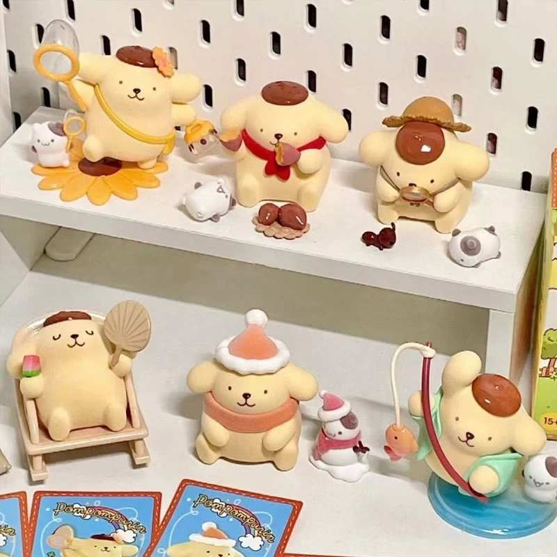 Miniso Pom Pom Purin Blind Box Four Seasons Series Cute Anime Cartoon Desktop Decoration Room Decoration Children Festival Gifts