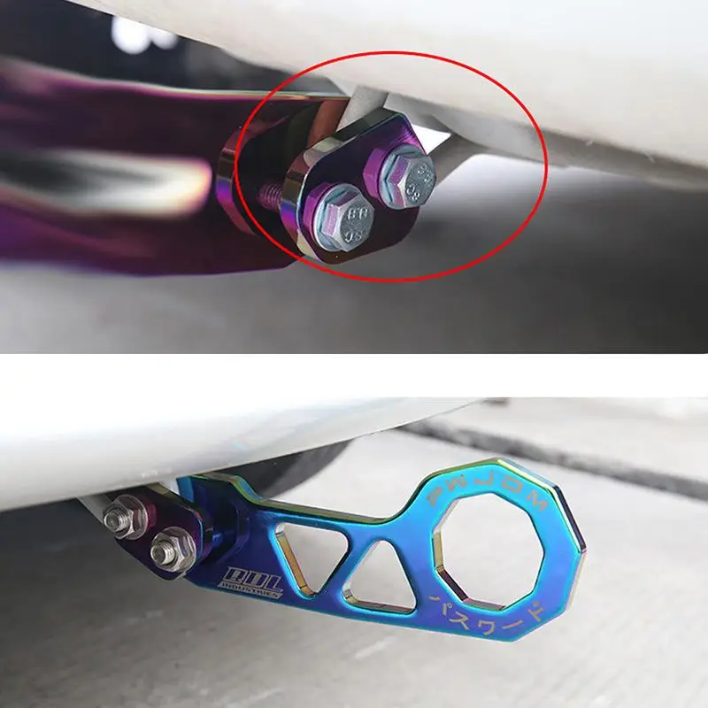 1 Set Universal Aluminum Alloy Rear Tow Hook Racing Rear Tow Hook Rhombic Towbar Towing Tools For Civic Fit Jazz Gk5