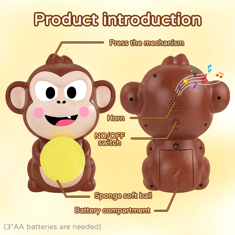 Catapult Monkey Game with Music Kids Shooting Ball Game Interactive Table Toy Funny Party Parent child interactive Toy Kid Gifts
