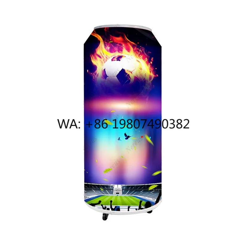 16:9 Slim Flexible Full Color Can LED Display High Bright Screen With Magnetic Levitation Design For Beer Bottle Commercial