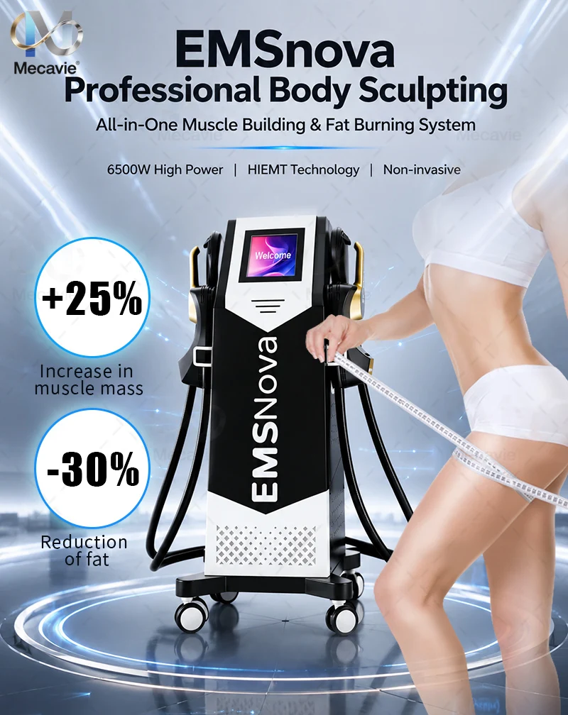 EmsNova 6500W HIEMT EMS Body Sculpting Machine 4 Handles Non Invasive Body Contouring Device Auto Manual Dual Mode for Salon Spa Clinic Use