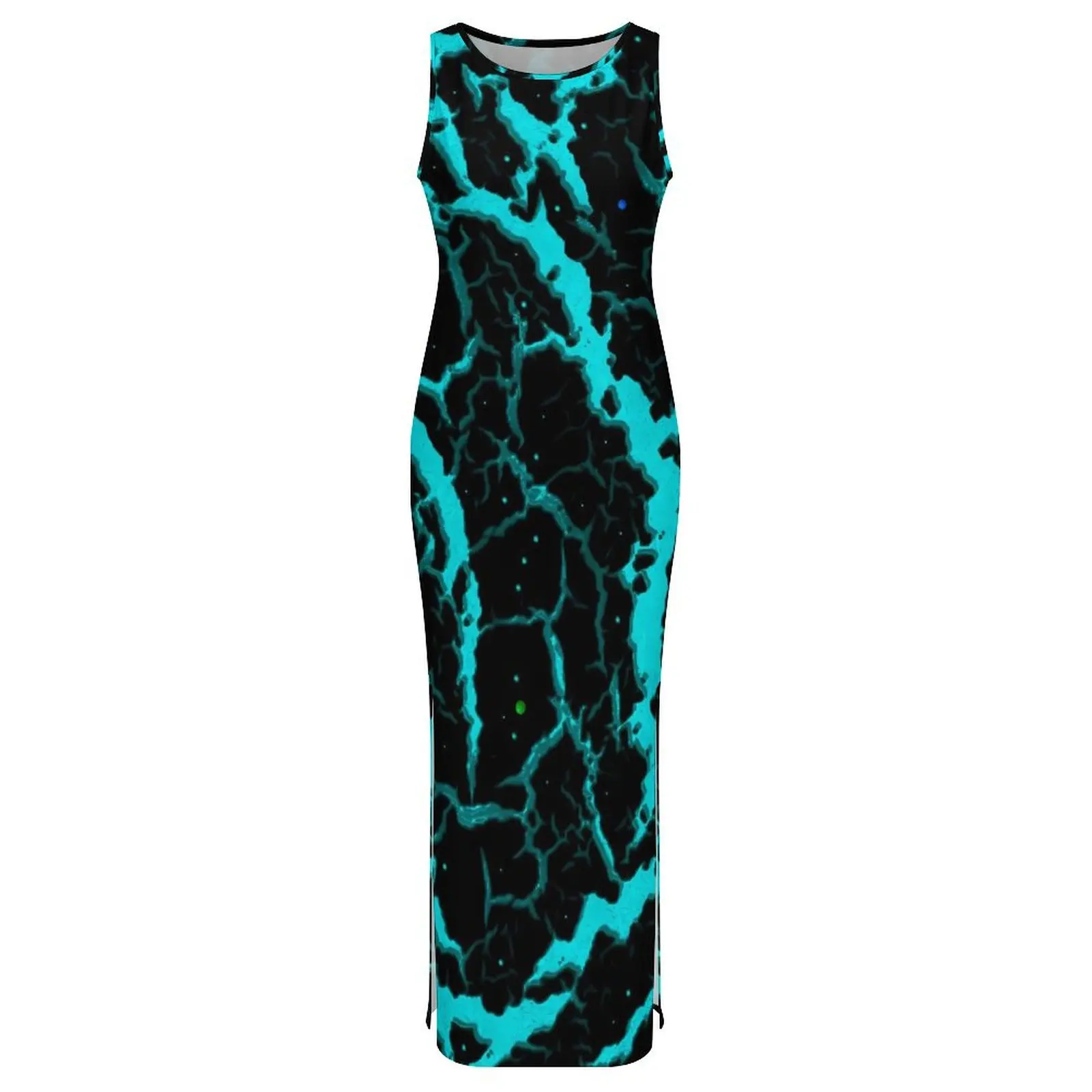 Cracked Space Lava Dress Sleeveless Abstract Art Y2K Fashion Maxi Dresses Modern Bodycon Dress Women Graphic Oversize Vestido