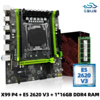 Juego de placa base ZSUS X99 P4 con CPU Intel LGA2011-3 Xeon E5 2620 V3 DDR4 16GB (1*16GB) 2133MHZ memoria RAM NVME M.2 SATA