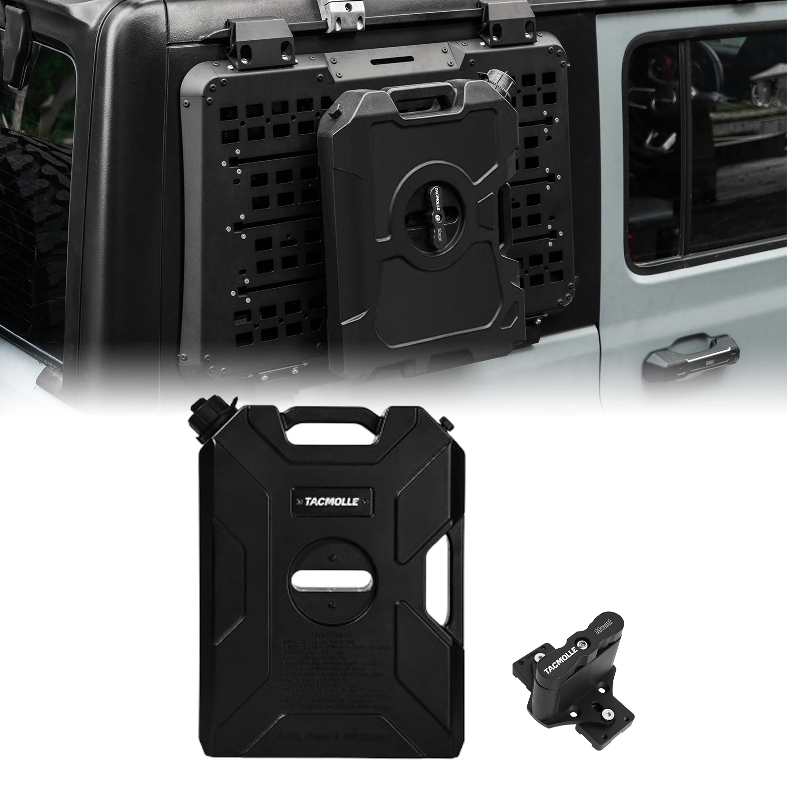 TACMOLLE Spare Parts 2.5 Gallon Gas Water Storage Tank And Gas Can Mount Lock Can Be Installed On The Molle Panel for Vehicles
