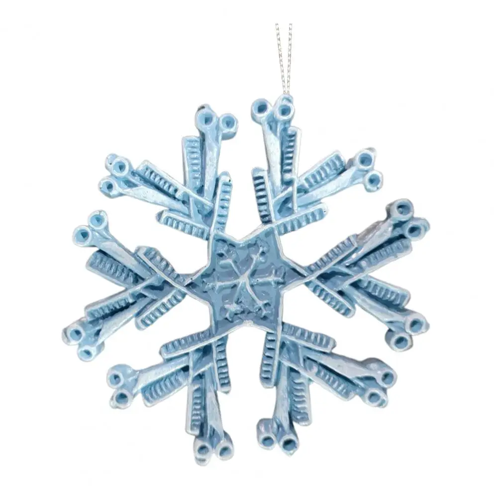 Resin Snowflake Hanging Decoration Exquisite Snowflake Design Christmas Tree Decor Hairdresser Snowflake for Hair for Holiday