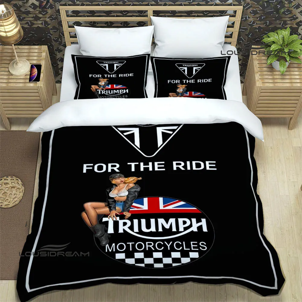 3D T-Triumphs motorcycle Bedding Sets exquisite bed supplies set duvet cover bed comforter set bedding set luxury birthday gift