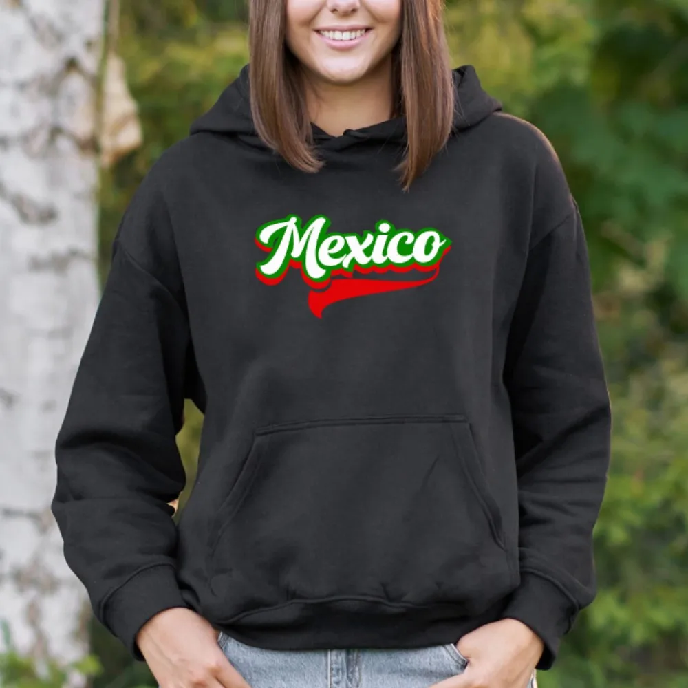 

Mexico Letter Printing Hoodie Womens Winter Fleece Warm Hooded Casual Pocket Streetwears Comfortable Loose Womans Sportswears