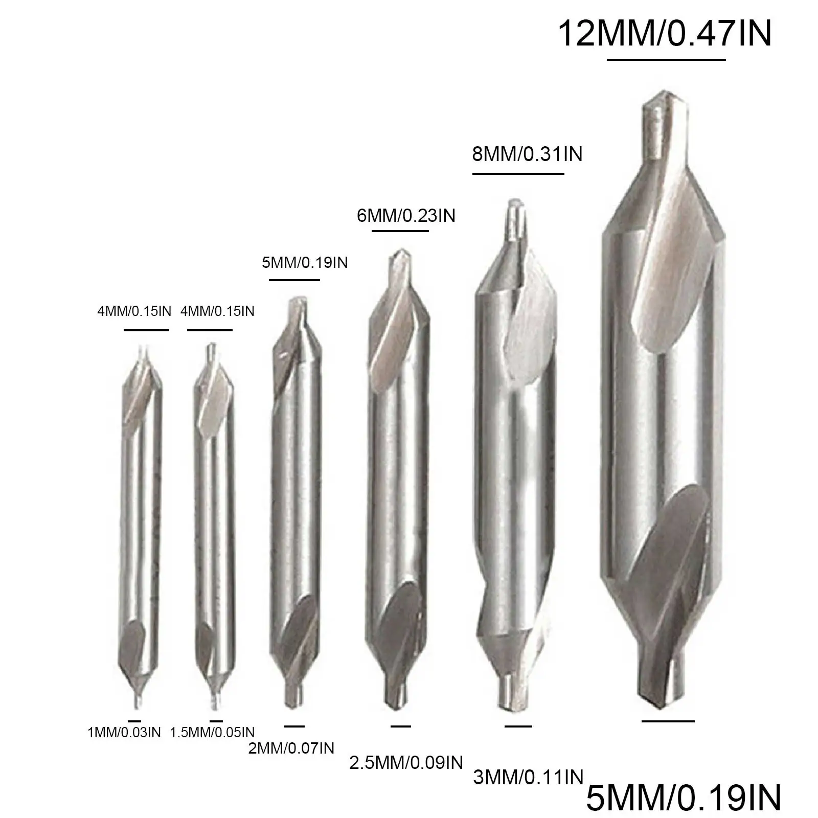 1/5 pz HSS punta per trapano centrale 60 gradi punte per trapano in metallo Set utensili elettrici foro di perforazione taglierina 4/5/6/8mm