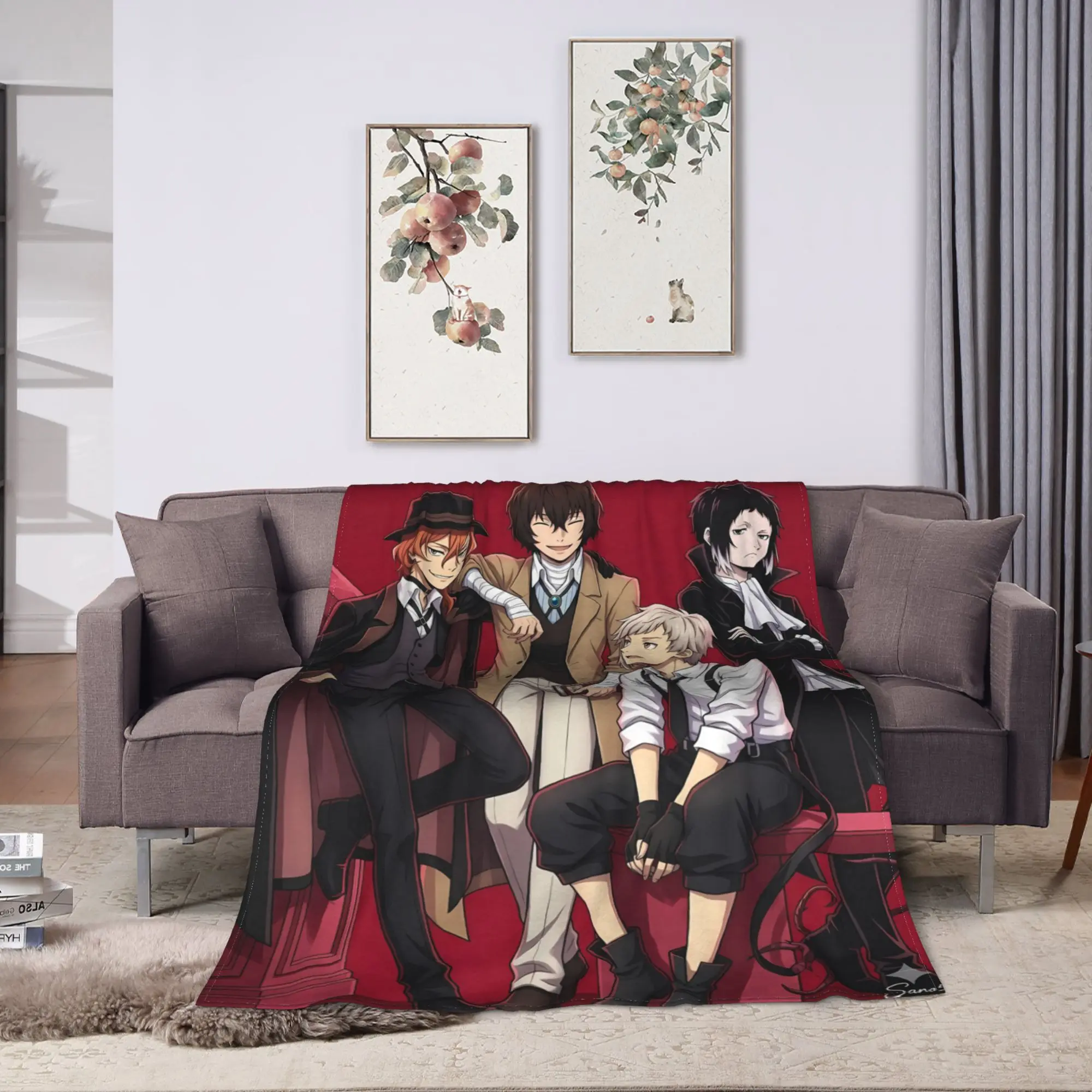 Bungo Stray Dogs Blanket Quality Warm Soft  Throw Blanket Spring Decorative Couch Chair Fashion Bedspread