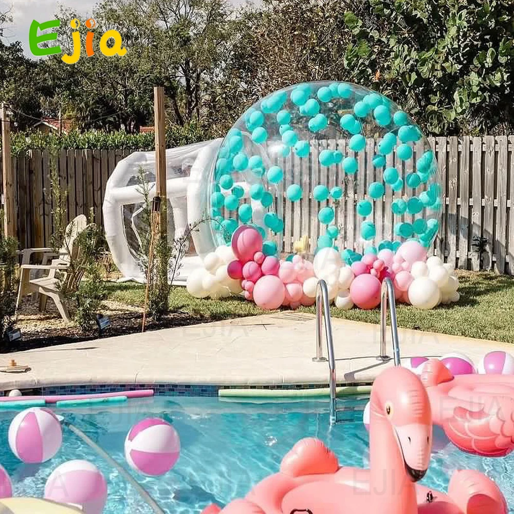 Maison à bulles gonflable avec tente à bulles, maison bretonne transparente pour enfants, fête extérieure intérieure, 8,2