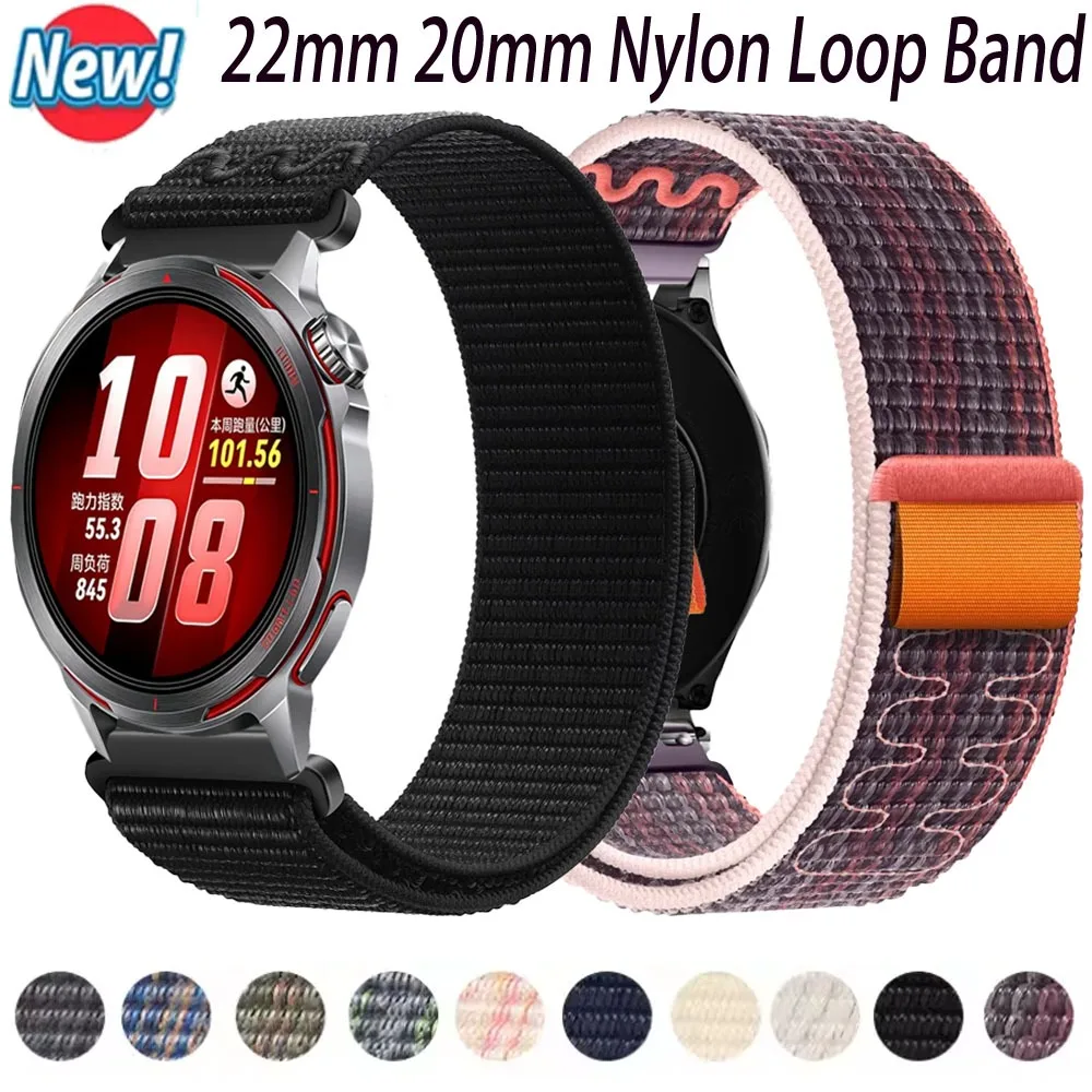 20/22mm Nylon-Armband für Huawei Watch GT Runner 2 Ultimate 2 Armband Huawei Watch 5 GT6-5-4-3 46mm Amazfit Active 3 2 Max