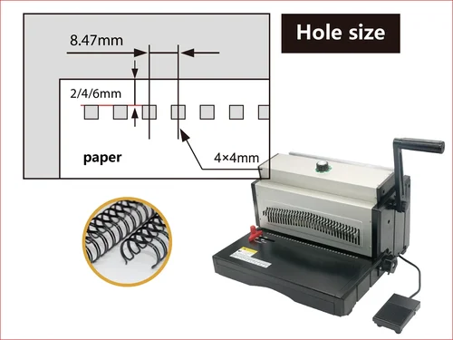 Imagen 2 del producto ET8707 A3 A4 14,3mm cable 3:1 punzonadora eléctrica máquina perforadora perforadora ajustable perforadora de papel A5