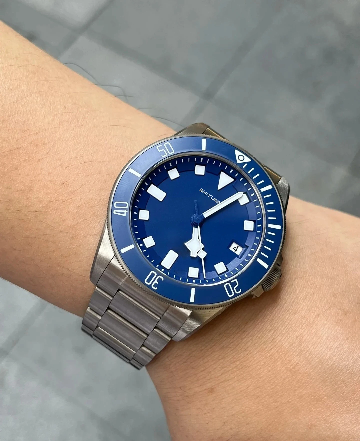 Esporte masculino relógio mecânico automático de aço inoxidável mostrador grande totalmente funcional, todas as funções operar série T