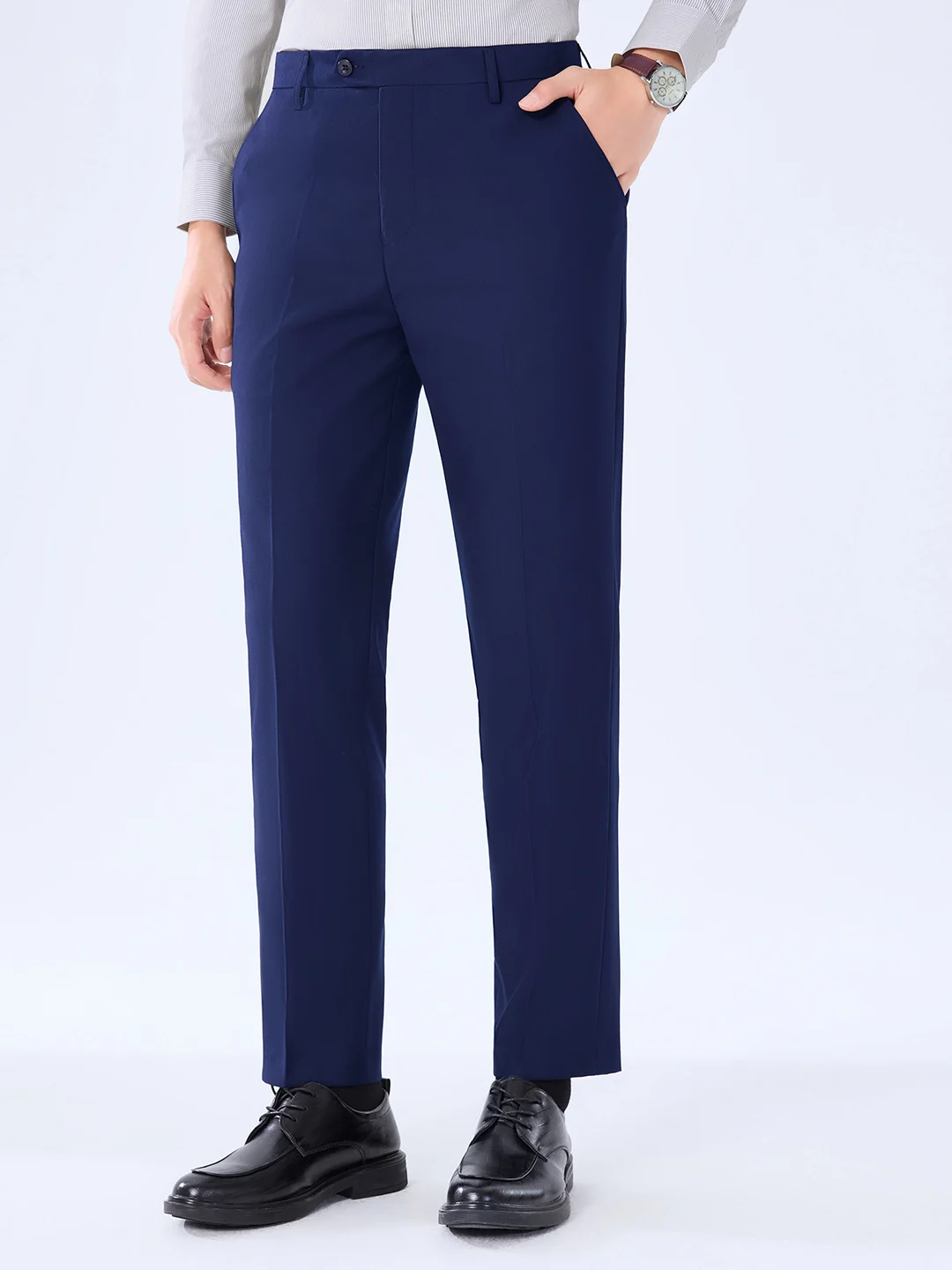 New 2026 Men's Summer Casual Business Straight Leg Pants Commute Work Suit Pants Slim Fit Formal Trousers Polyester Fiber
