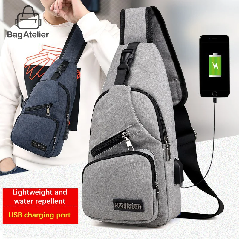 Fashion Casual Crossbody Bag Men's Chest Bag Large Capacity Outdoor Single Shoulder Rucksack Men's Crossbody Phone Bag New