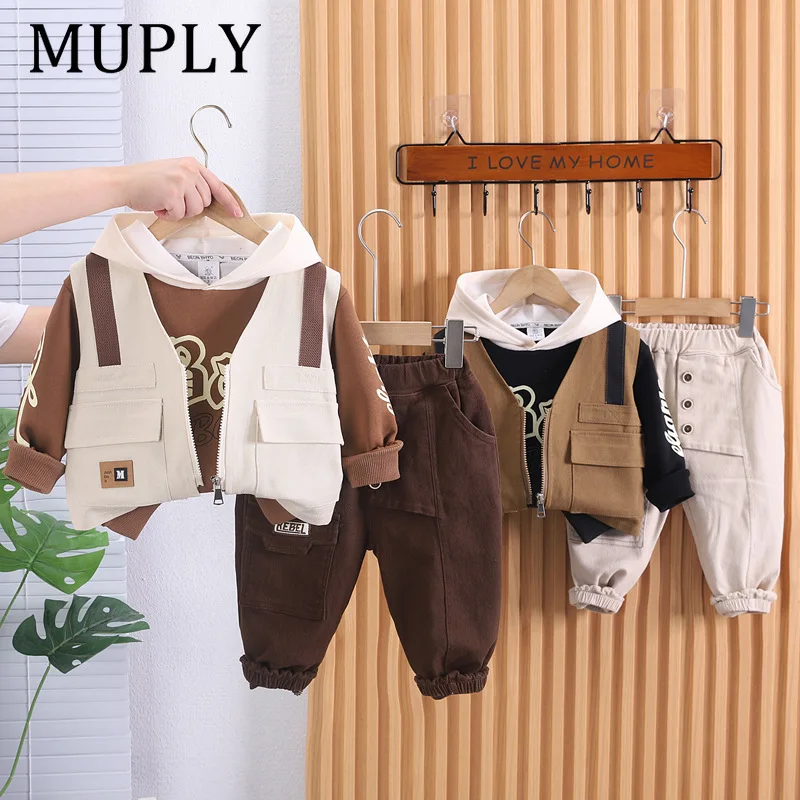 Autumn New Children Sleeveless Cotton Vest Fashion Baby Girls Versatile Casual Cardigan Coat Boys Solid Tops Jacket Kids Clothes