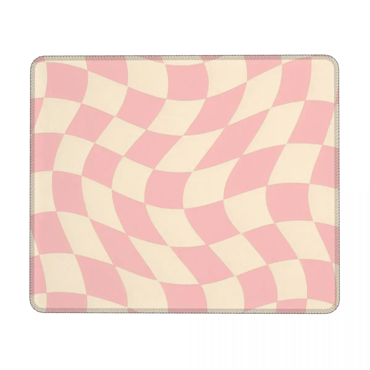 Retro Wavy Pink Checkerboard Pattern Mouse Pad Computer Keyboard Mouse Mat Gamer PC Desk Mat Office Accessories Table Mats