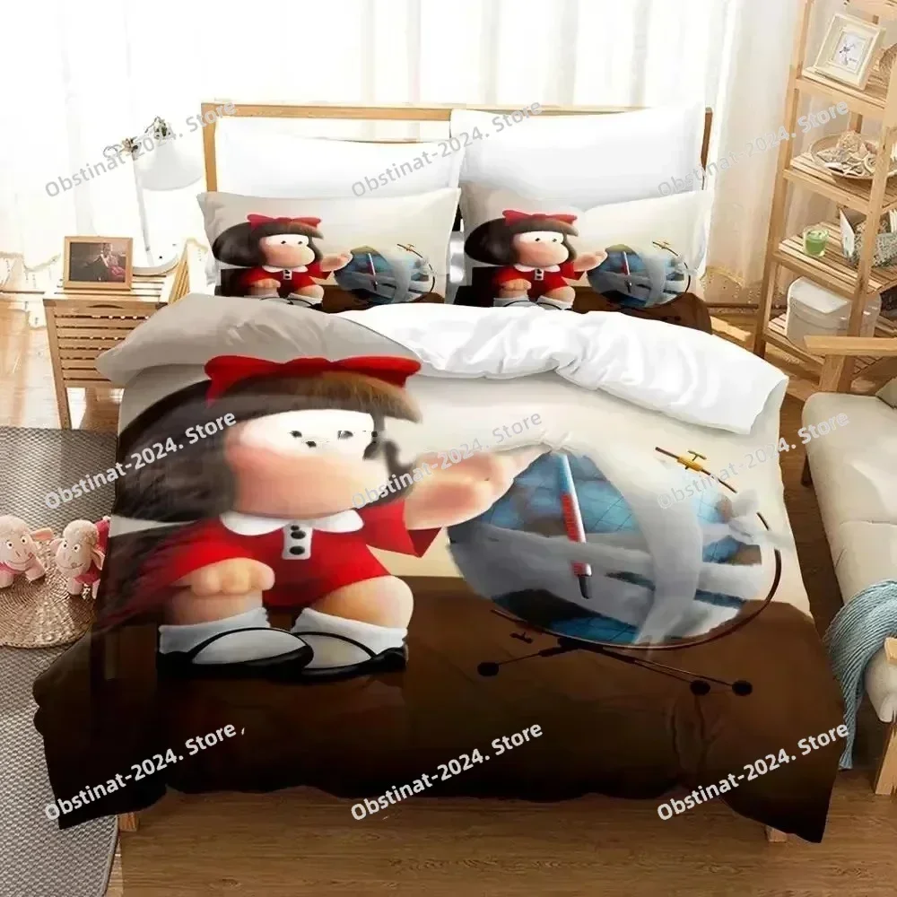3D Print Mafalda Bedding Set Duvet Cover Bed Set Quilt Cover Pillowcase Comforter king Queen Size Boys Adult Bedding Set