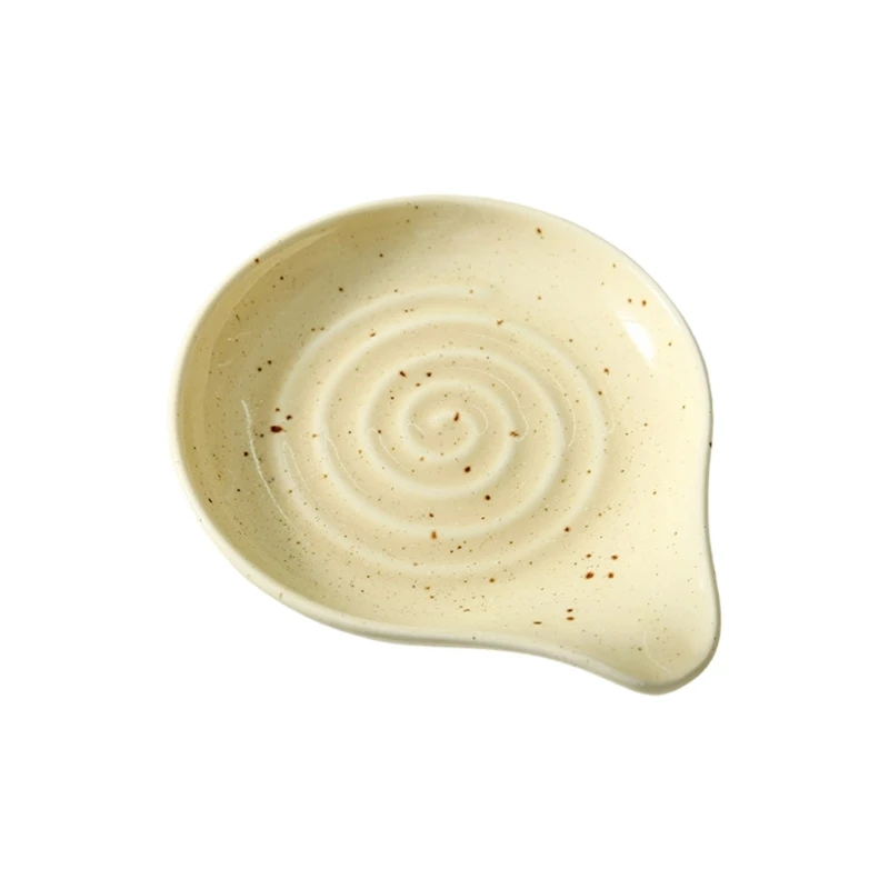 Counter Spoon Rest Dish for Home Meal Making, Stove Side Rest with Ridged Middle and Plain Look Design for Kitchens HX6C