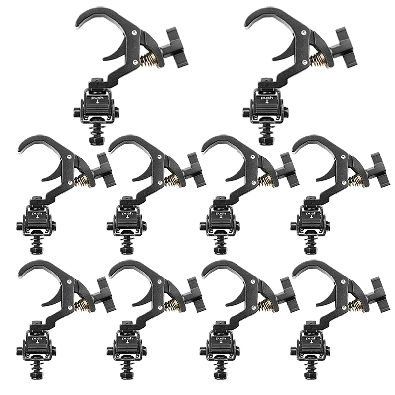 10 Stück Aluminium Boule Disco-Licht-Haken Truss-Klemmen Faltbare Federhaken für DJ Club LED Moving Head Konzert Bühnenbeleuchtung