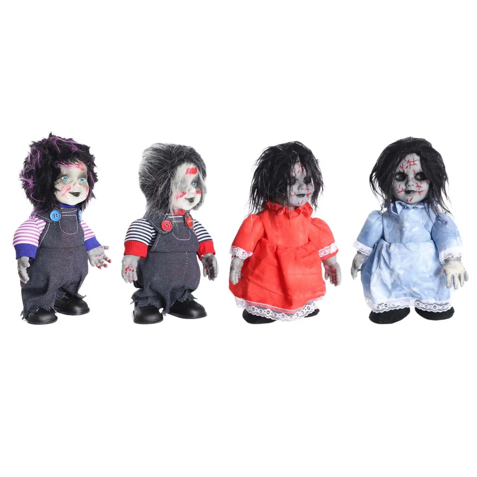 Halloween Ghost Doll with Sound Light up Scary Move Terror Decoration Toy Halloween Accessories Scary Doll Haunted House Doll