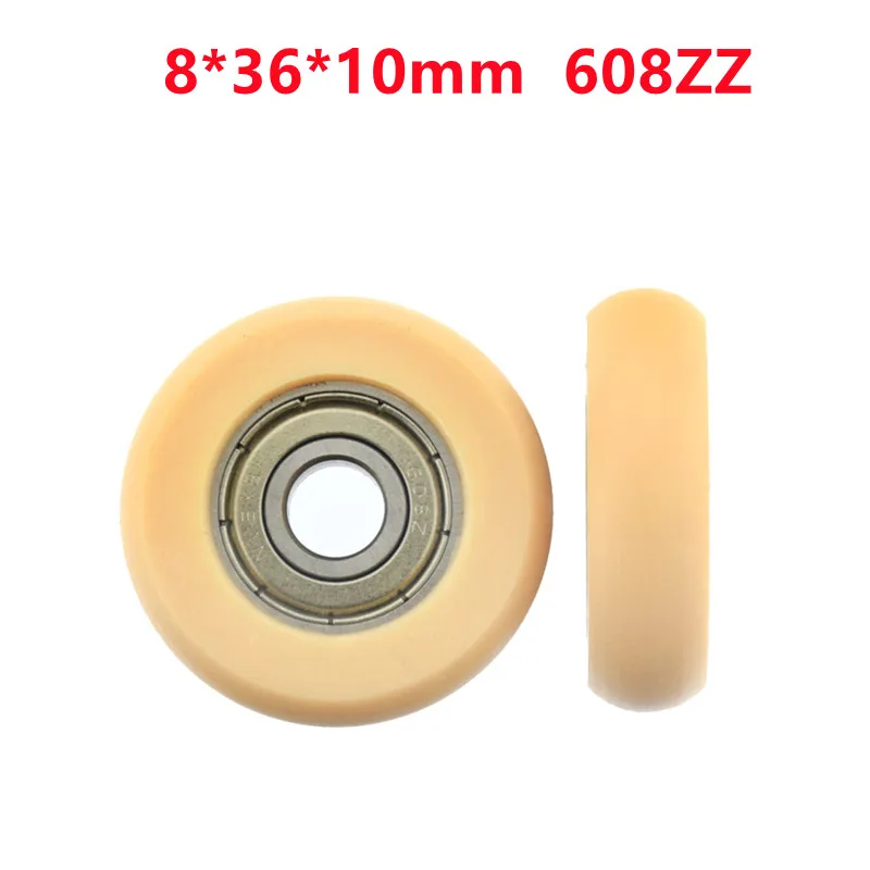20pcs Plastic coated bearing 8*36*10mm 608ZZ Pulley POM Shell Spherical Door Window Drawer Roller wheel 8x36x10
