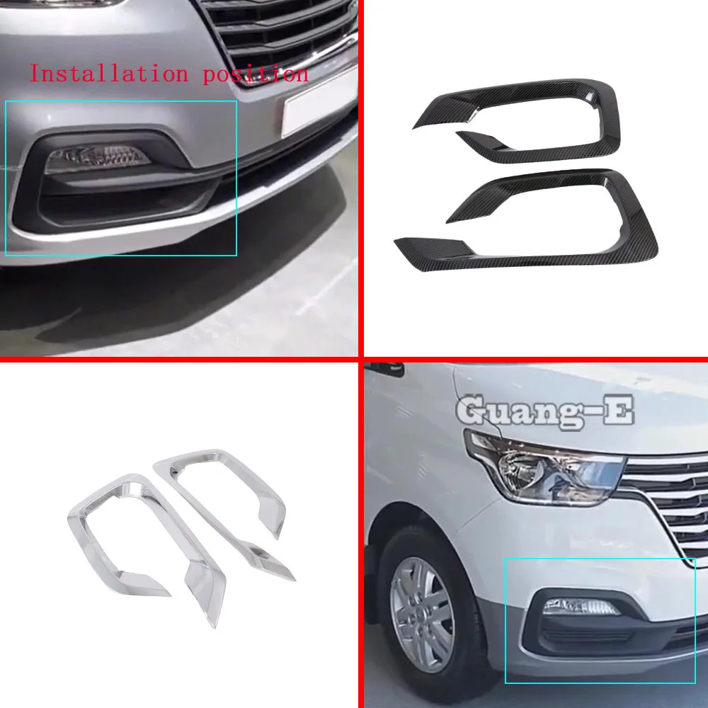 

Styling Front Head Fog Light Lamp Eyebrow Frame Stick ABS Plastic Cover Trim For Hyundai Starex H-1 H1 2018 2019 2020 2021 2022