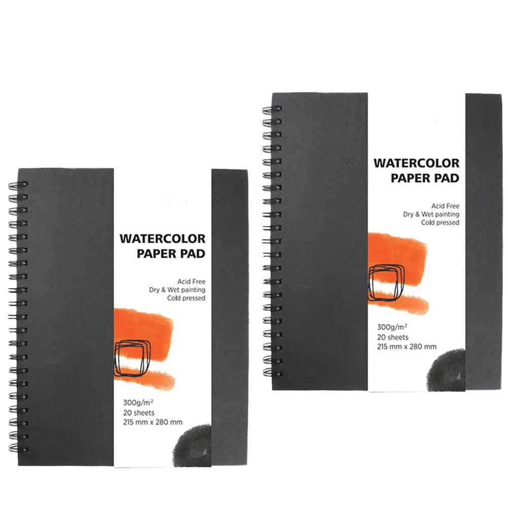 2Pcs Watercolor Sketch Book Sturdy Hardcover Portable Sketchbook for Artists Beginners Watercolor Painting Book Aesthetic Art