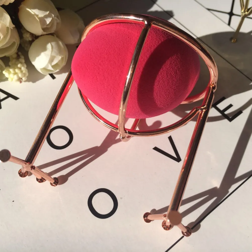 Rose Gold Sponge Holder Face for Bathroom Makeup Organizer Chicken Ventilated Storage Rack view 2