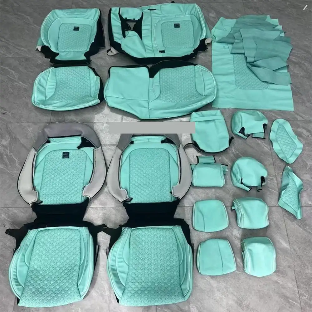 Tiffany Blue for Benz G Class W463 W464 W465 Diamond Pattern Full Set Leather Seat Cover Interior Kits Popular Style for G Wagon