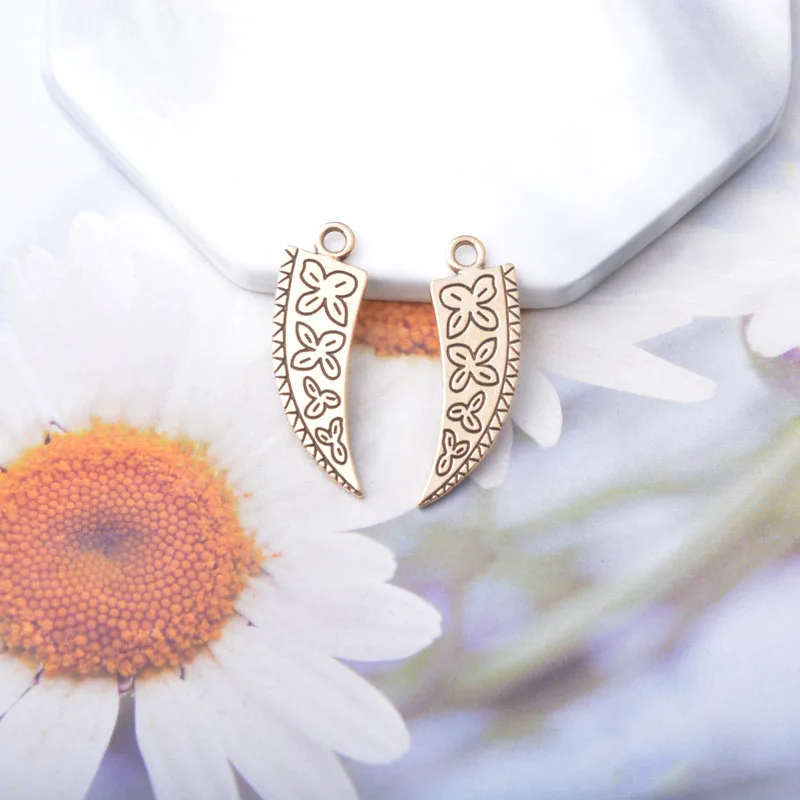 10 Stück Boho Zinklegierung Runde Ohrring-Anhänger Runder Baum Sonnenblumen-Anhänger DIY Damenohrringe – Detail 7