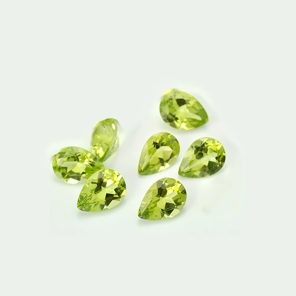 

100pcs A Lot High Quality Natural Peridot Pear Shape Facet 2x3mm-4x6mm Loose GemStone For Jewelry Setting