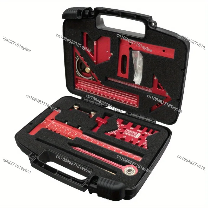 Woodworking Measuring Tool Kit with Storage Box, Woodworking Project Planning Layout Splicing Aid Kit