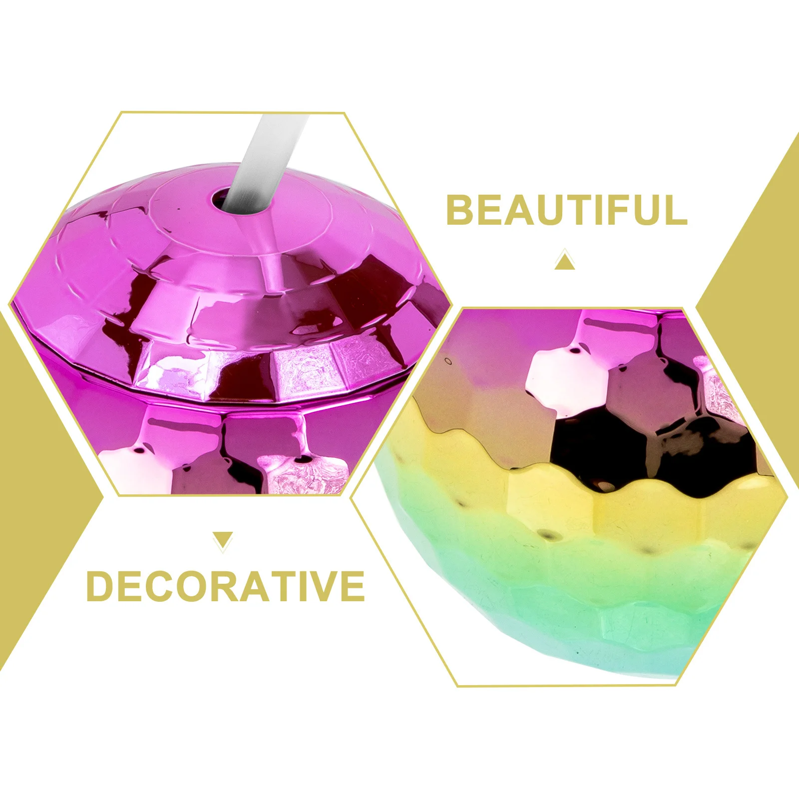 

2pcs Flash Ball Cup Creative Glittering Design Decorative Drinkware For Party Bar Home Use Disco Themed Wine Cup