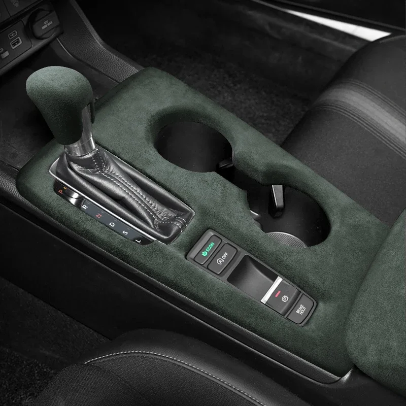 For Honda Civic Integra 2022 Gear Handle Cover Central Control Gear Frame Armrest Box Cover Suede Interior Trim