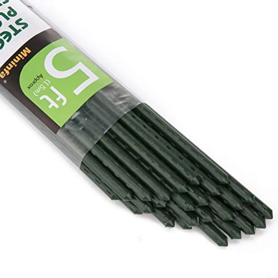 

Steel Plant Stakes Plastic Coated Metal Garden Stakes Supports Climbing for Tomatoes Trees Beans 25 Pack