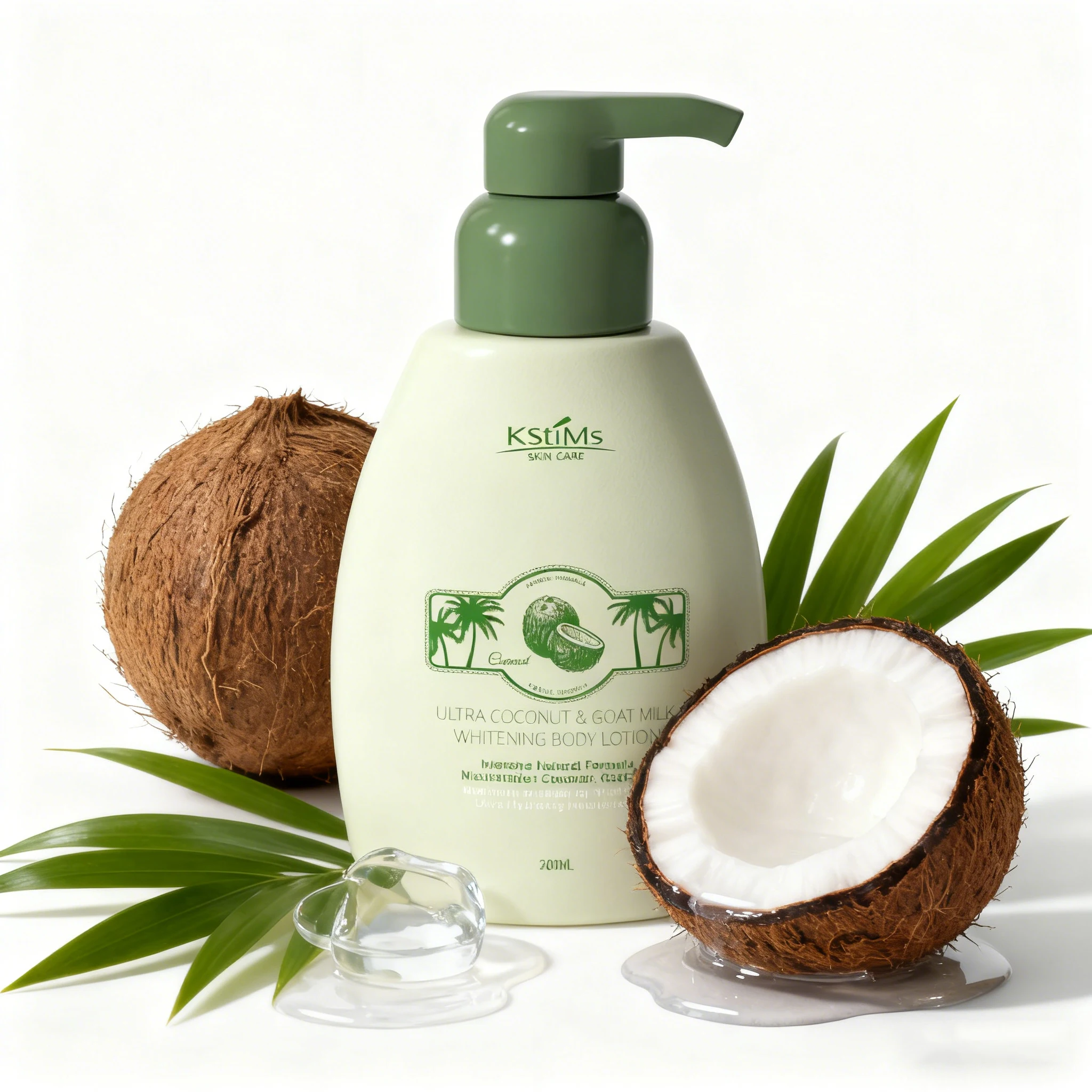 

Men & Women Coconut Body Lotion Cream Natural Coconut Oil Goat Milk Lotion Moisturizer Cream Body Butter Skin Care for Dry Skin