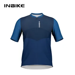 INBIKE Plus Size Cycling Jersey Men Short Sleeve Summer Road Bike Jersey with Pockets Bicycle MTB Clothing Breathable Quick Dry