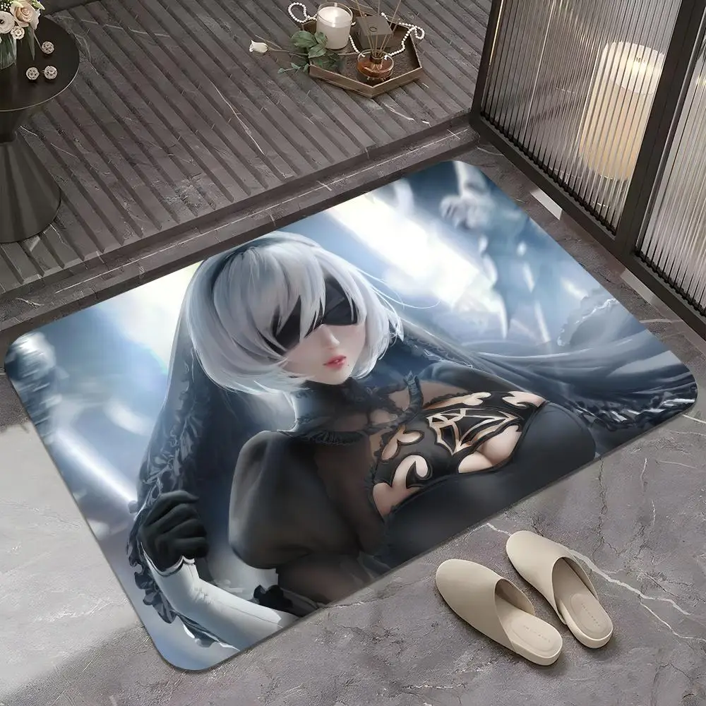 Anime N-Nier Autpmata Floor Mat HD Art Wall Room Decor Home Waterproof Home Living Bar Decorative Paintings