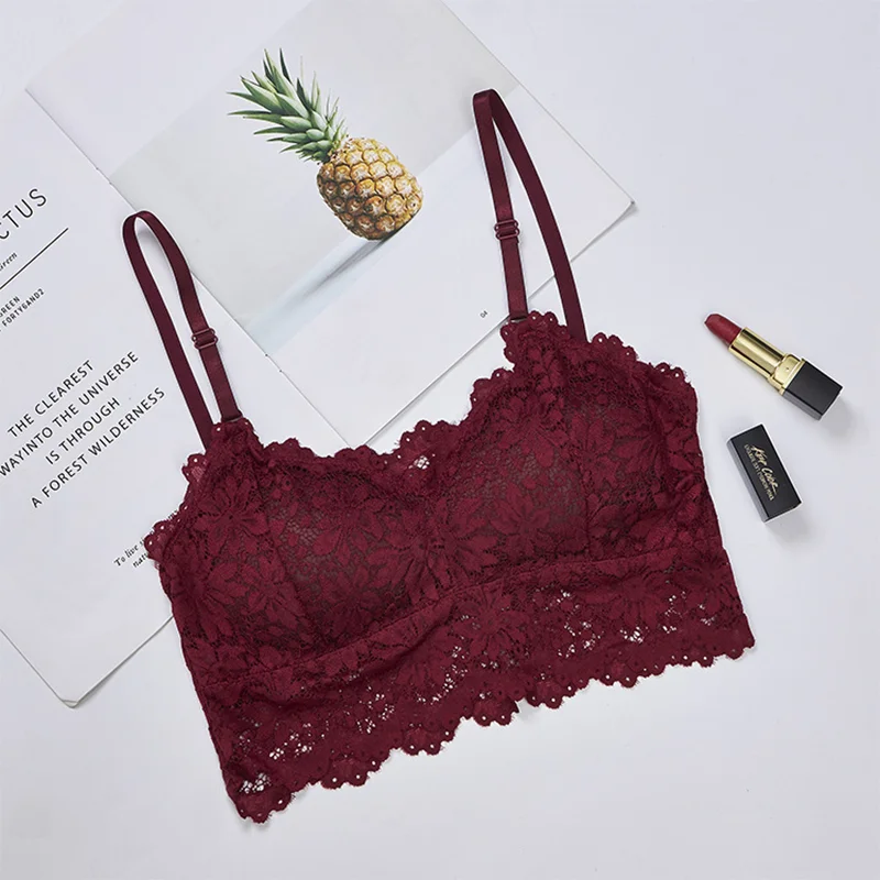 Sun Flower Fairy Lace Bra Wrapped Chest Beauty Back Underwear Women Fashion Belt Chest Padded Camisole