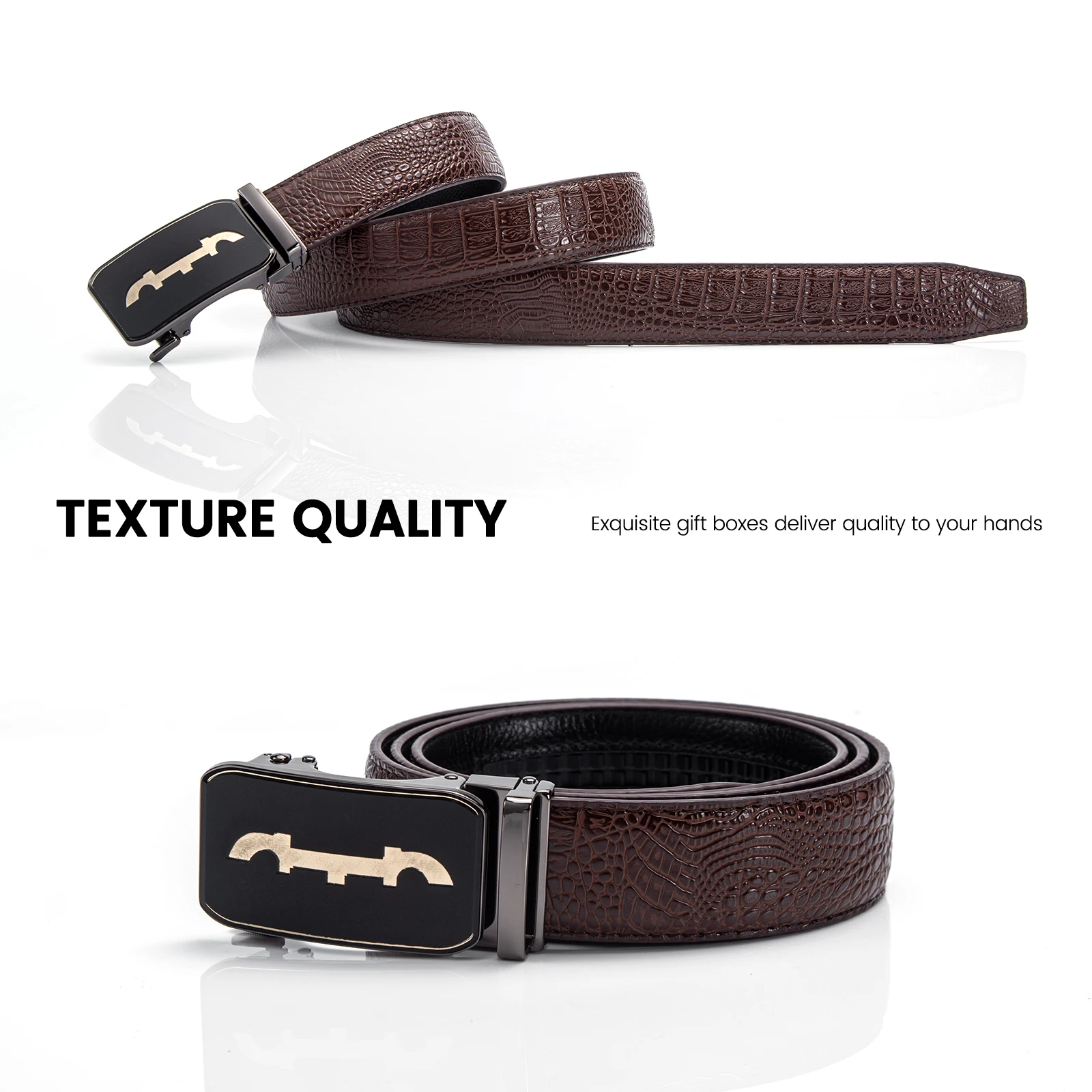 CHCH Belt Men's Leather Automatic Buckle Inner Belt Business Casual Youth Hundreds of Pants Senior Feeling