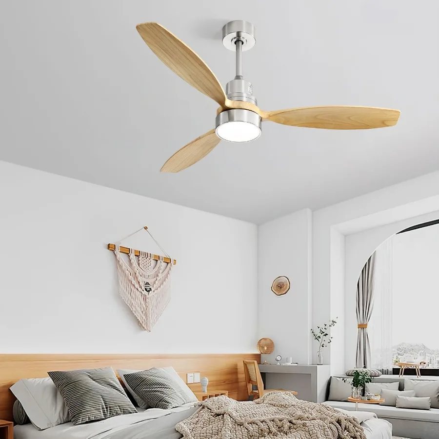 Low Profile 52 Inch Integrated LED Ceiling Fan with Light Kit and Remote Control for Living Room