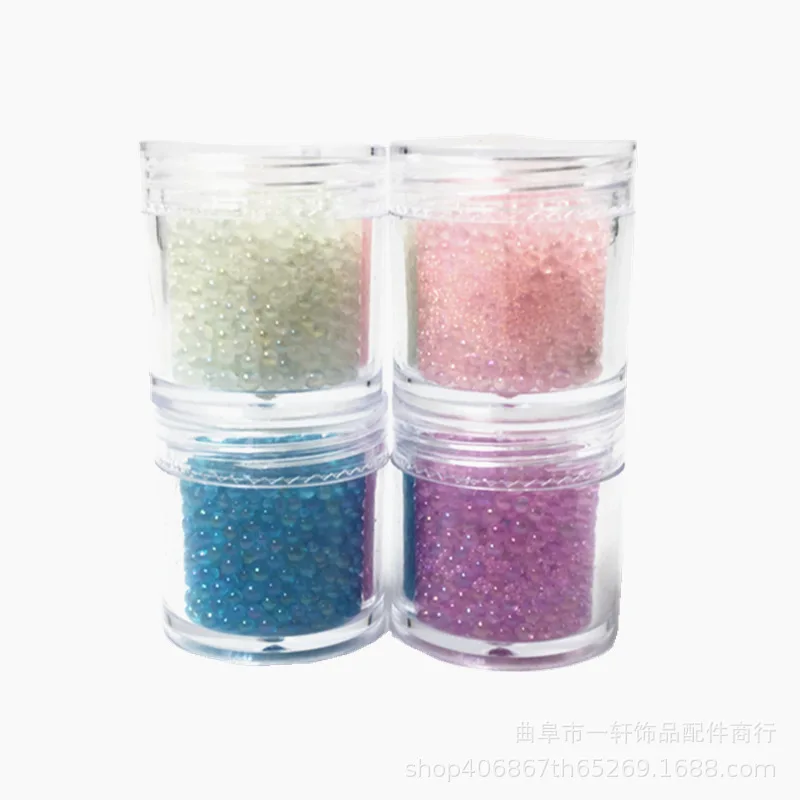 1Jar 10ml DIY 3D Caviar Nail Art Rhinestones 3D Decoration Mini Micro Glass Beads For Nail Care No Hole Mixed Crystal Balls